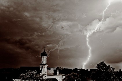 Church Lightning Storm